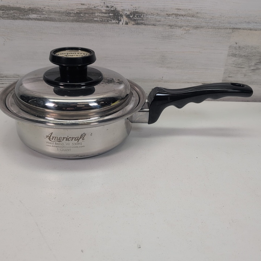 Kitchen Craft by West Bend 1 qt. Stainless Steel Saucepan with Steam‎ Vent Lid.